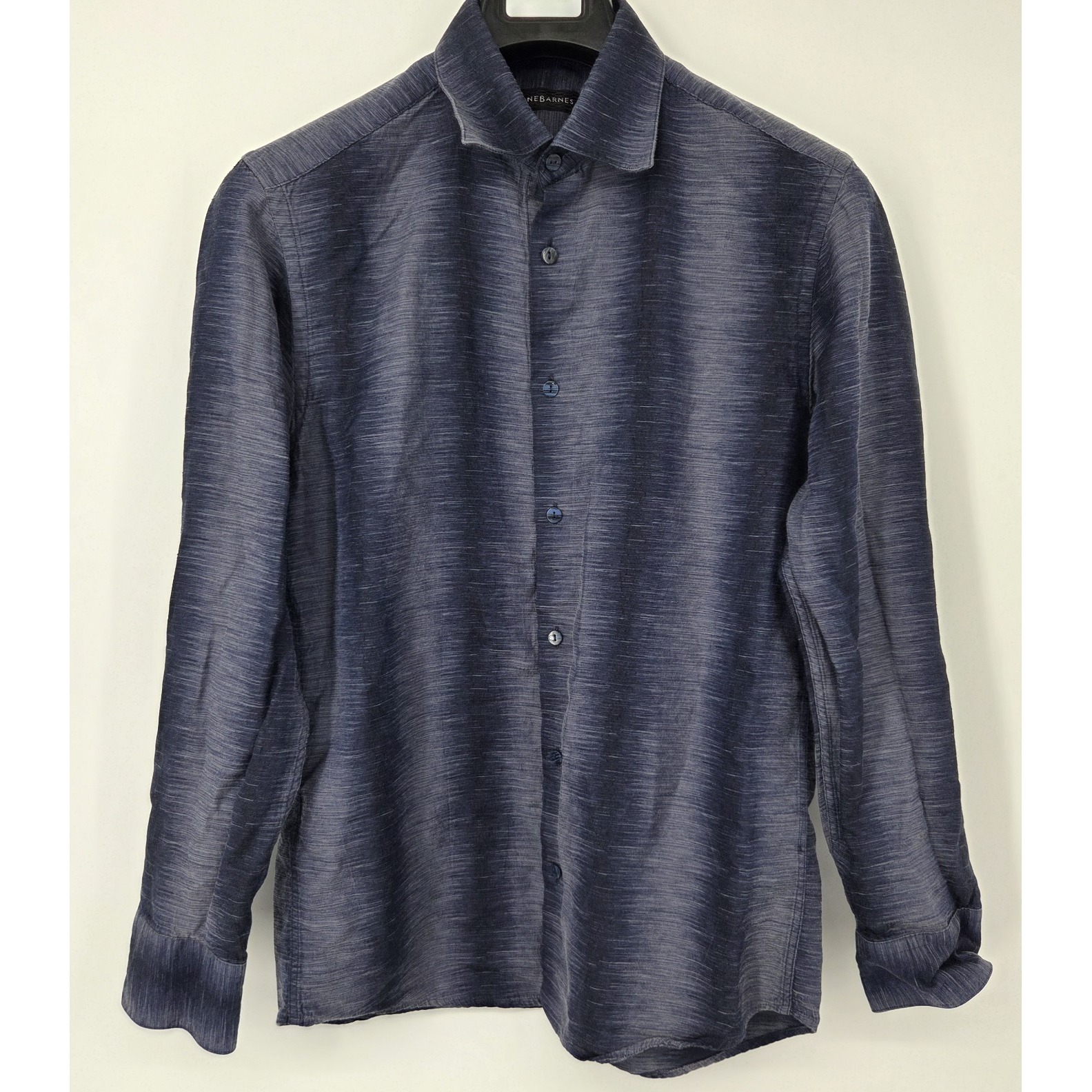 Jhane Barnes Silk Blend Long Sleeve Button Down Shirt Mens Medium Blue Ombre